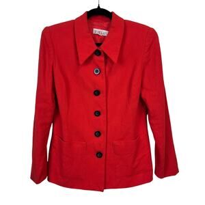 Vintage TotonKo Red Wool dagger collar Blazer 90s Artsy Jacket Women’s